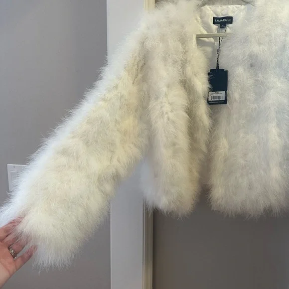 Lamarque New With Tags Feather White Jacket - Picture 6 of 7